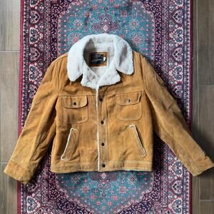 Vintage JCPenney Suede Shearling Lining Men’s 42 Jacket